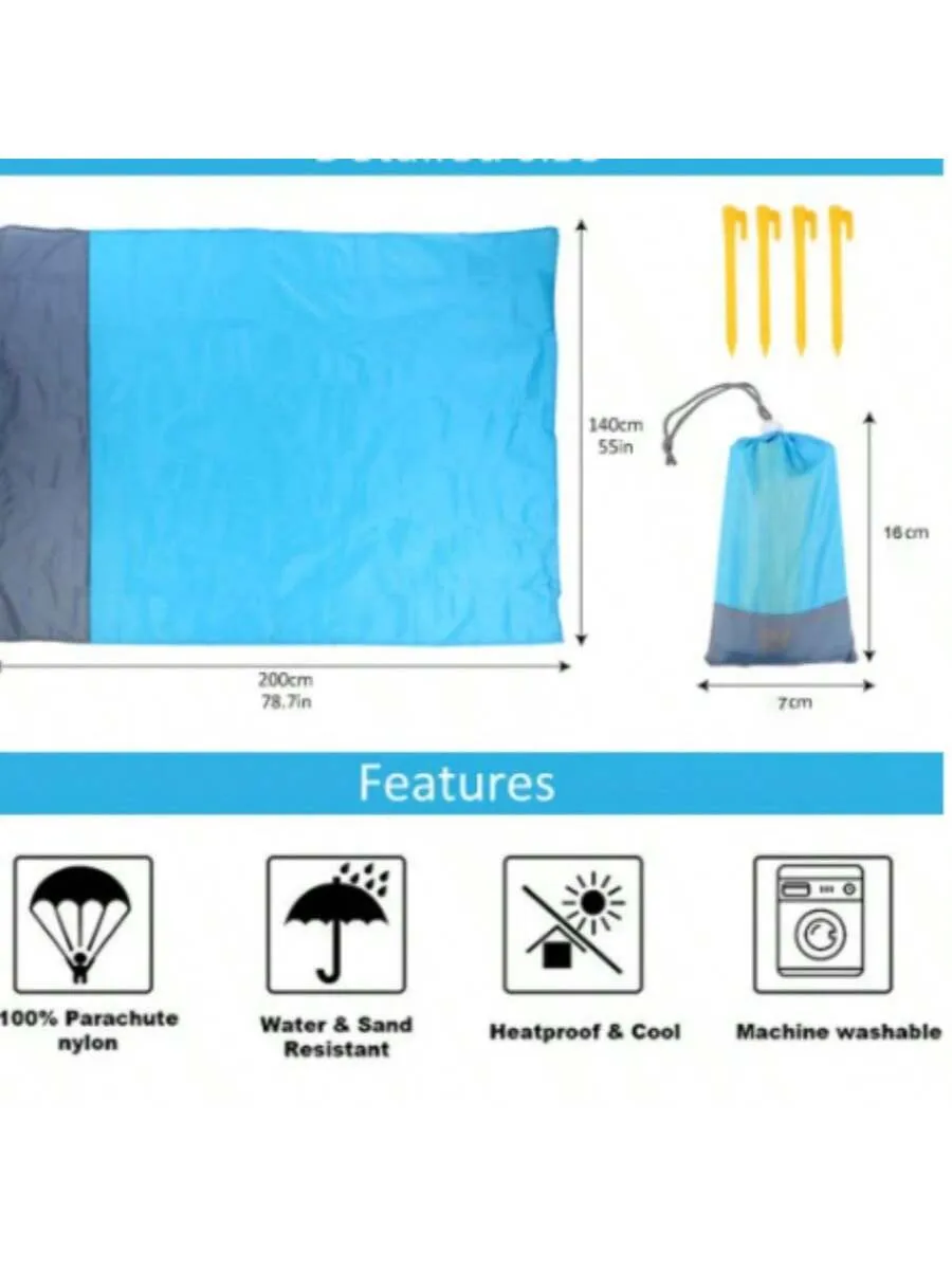 1pc Waterproof & Moisture-Proof Outdoor Picnic Mat, Foldable Pocket Lawn & Beach Pad Camping Mat Beach Towel