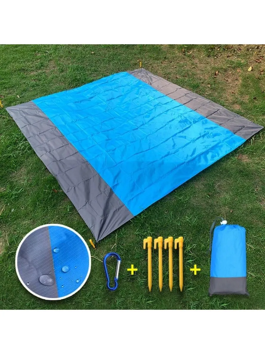 1pc Waterproof & Moisture-Proof Outdoor Picnic Mat, Foldable Pocket Lawn & Beach Pad Camping Mat Beach Towel