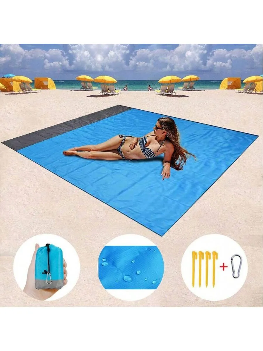 1pc Waterproof & Moisture-Proof Outdoor Picnic Mat, Foldable Pocket Lawn & Beach Pad Camping Mat Beach Towel