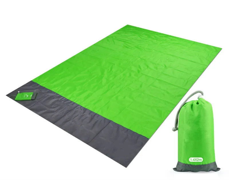 2x2.1m Pocket Beach Blanket Folding Camping Mat Mattress Portable Lightweight Mat Outdoor Picnic Mat Sand Beach Mat