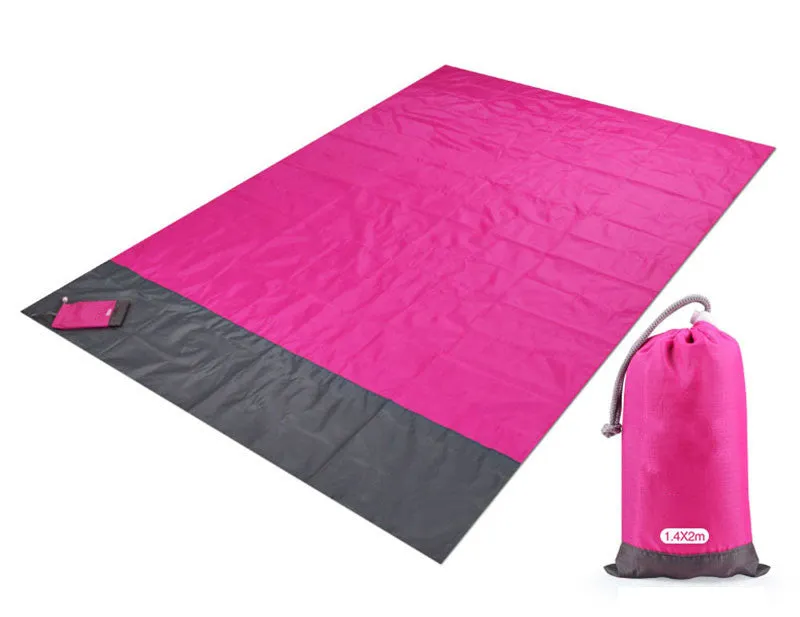 2x2.1m Pocket Beach Blanket Folding Camping Mat Mattress Portable Lightweight Mat Outdoor Picnic Mat Sand Beach Mat