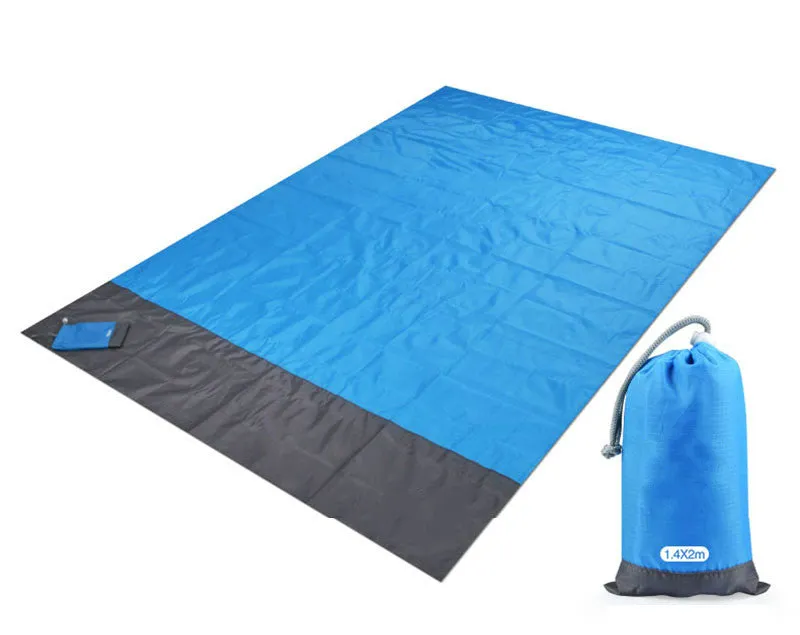 2x2.1m Pocket Beach Blanket Folding Camping Mat Mattress Portable Lightweight Mat Outdoor Picnic Mat Sand Beach Mat