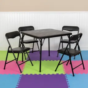 5 PC Kids Folding Table Set JB-9-KID-BK-GG