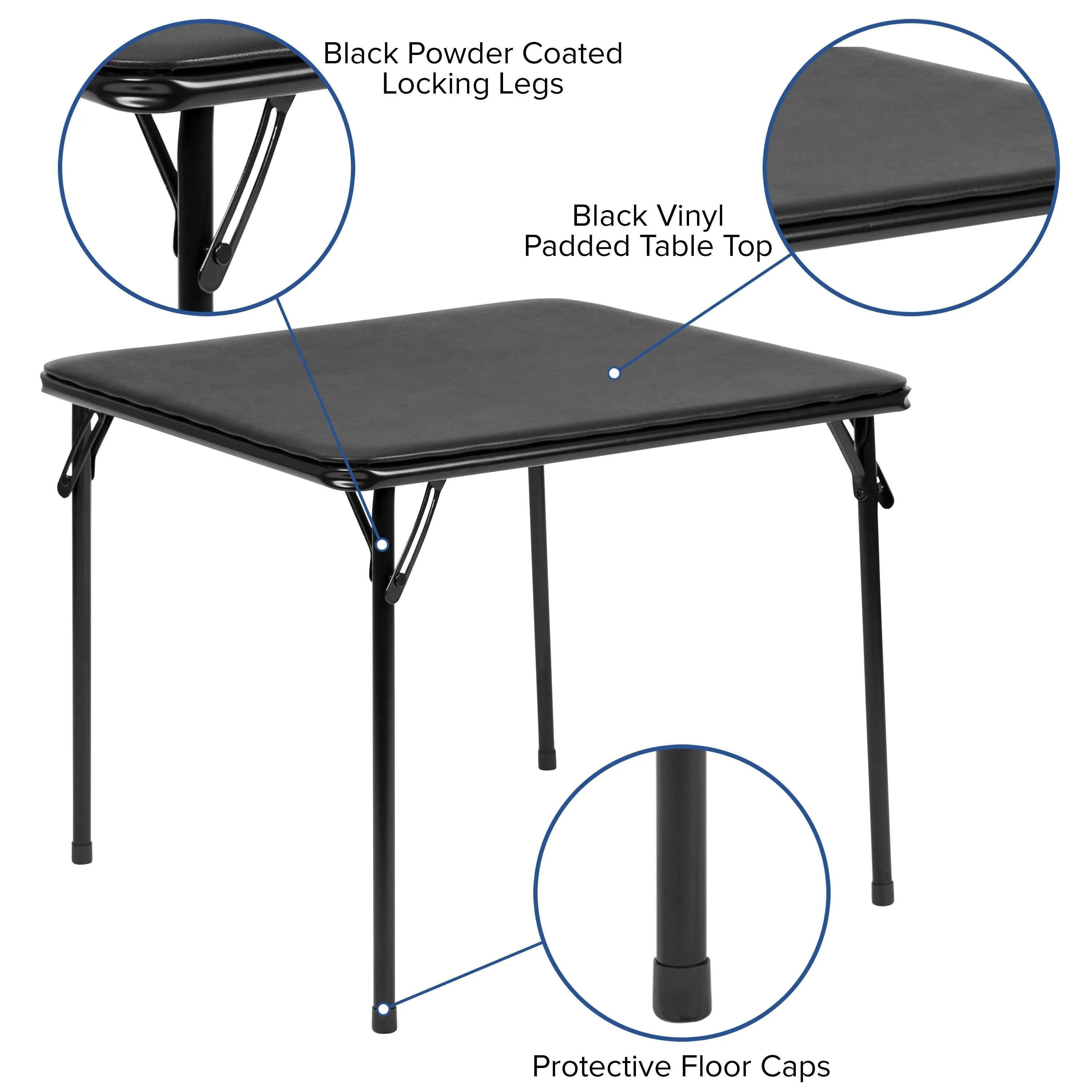 5 PC Kids Folding Table Set JB-9-KID-BK-GG