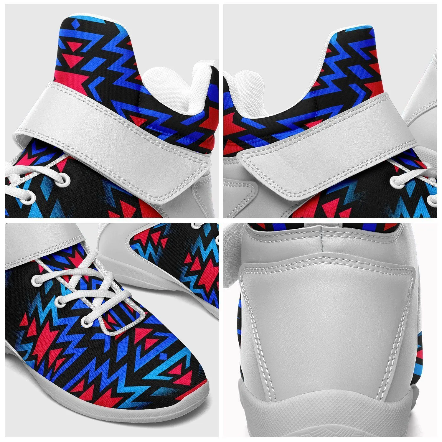 Black Fire Dragonfly Ipottaa Basketball / Sport High Top Shoes - White Sole