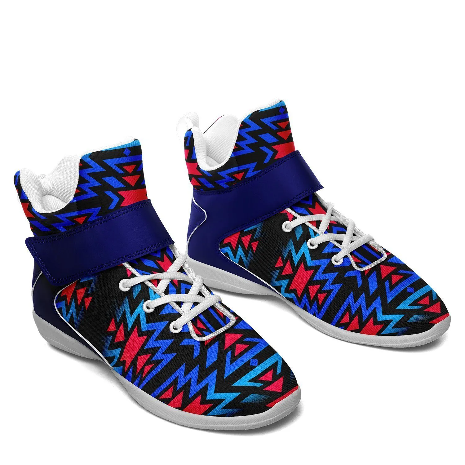 Black Fire Dragonfly Ipottaa Basketball / Sport High Top Shoes - White Sole