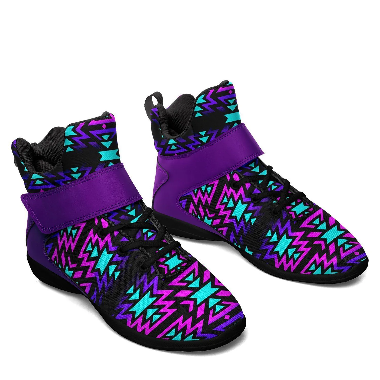 Black Fire Winter Sunset Kid's Ipottaa Basketball / Sport High Top Shoes