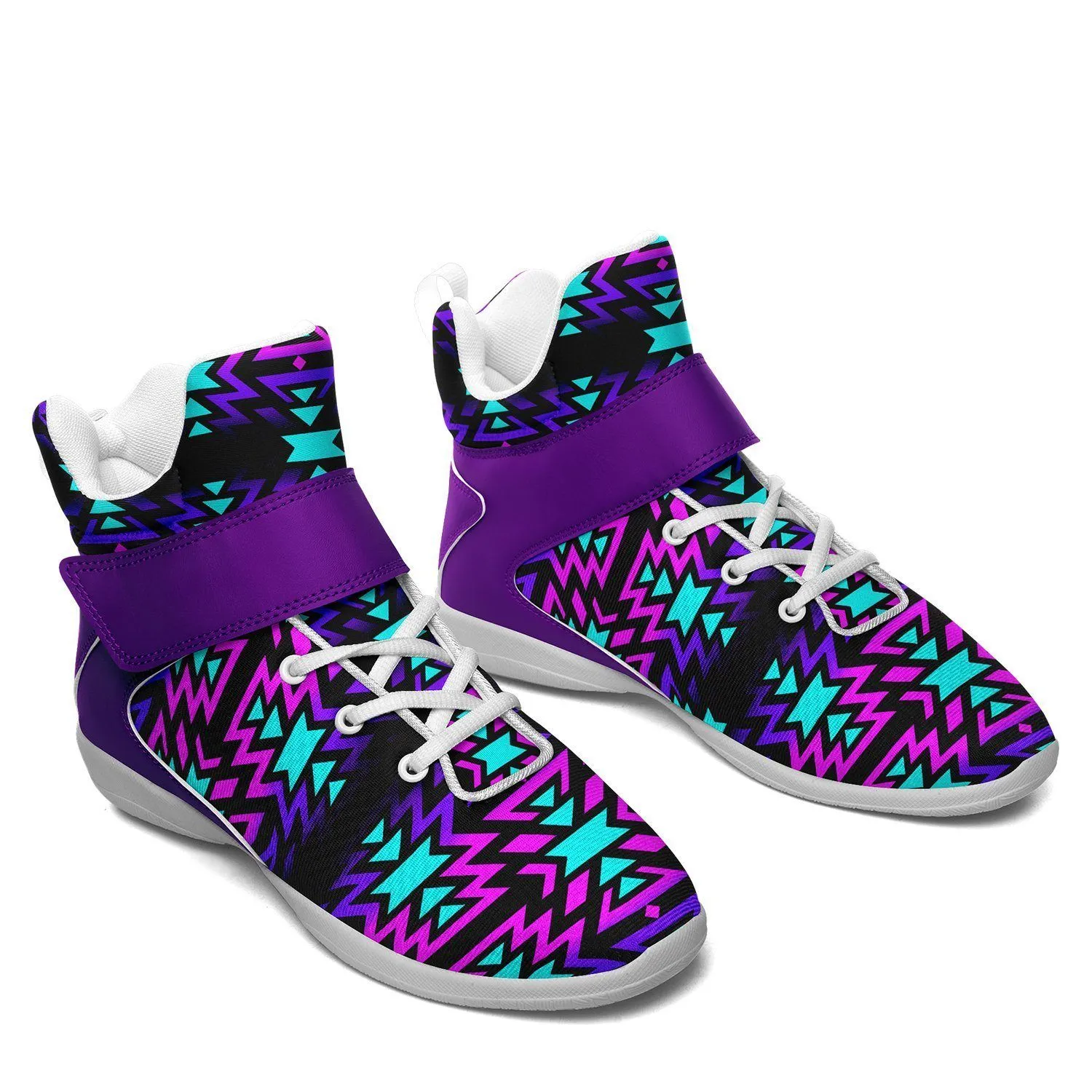 Black Fire Winter Sunset Kid's Ipottaa Basketball / Sport High Top Shoes