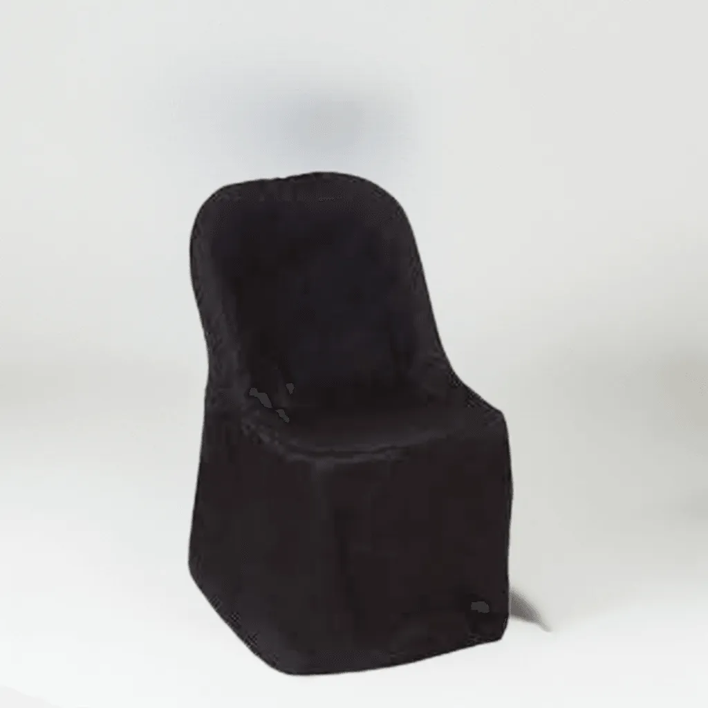 Black Folding Polyester Chair Cover - Rent