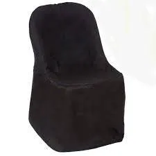 Black Folding Polyester Chair Cover - Rent