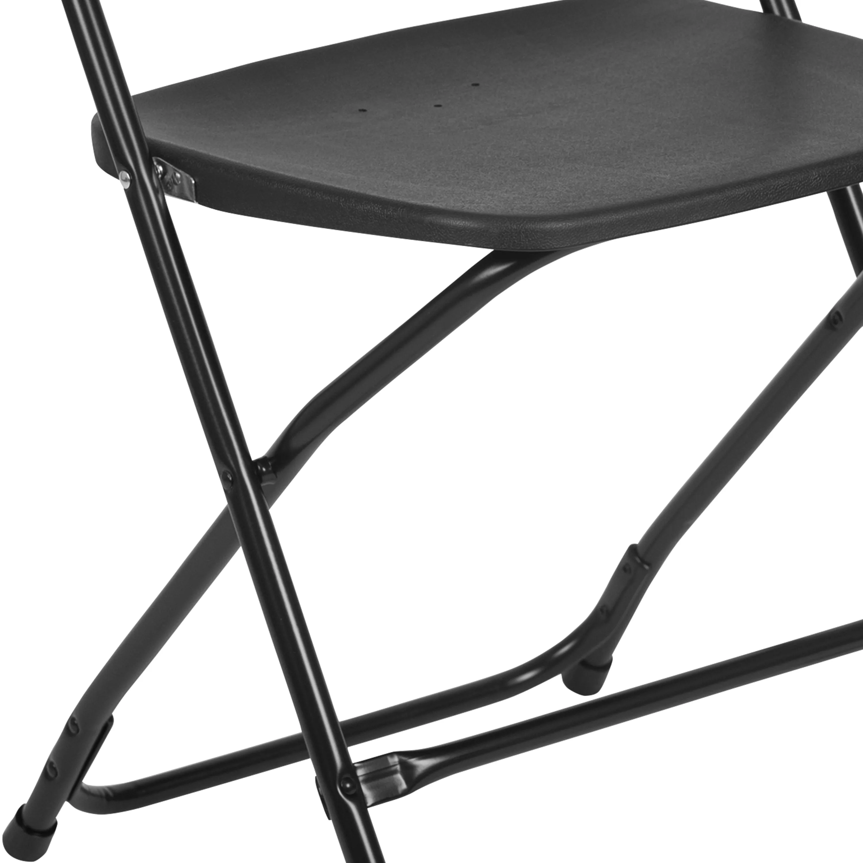 Black Plastic Folding Chair 2-LE-L-3-BK-GG