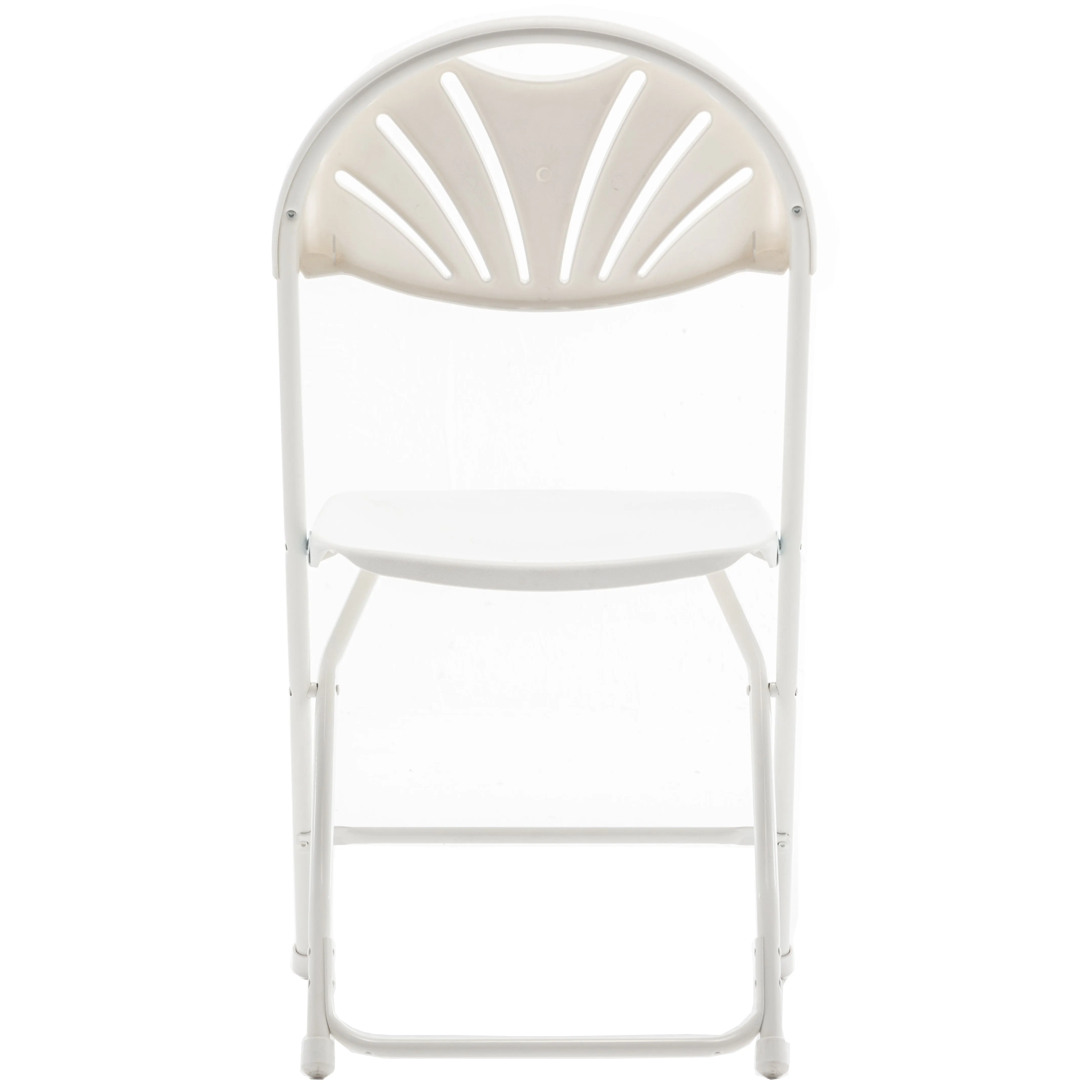 BTExpert White Plastic Folding Chair Steel Frame Commercial High Capacity Event Chair lightweight Wedding Party Set of 4