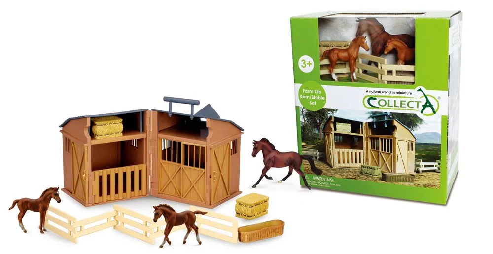 Collecta Stable Playset With Animals