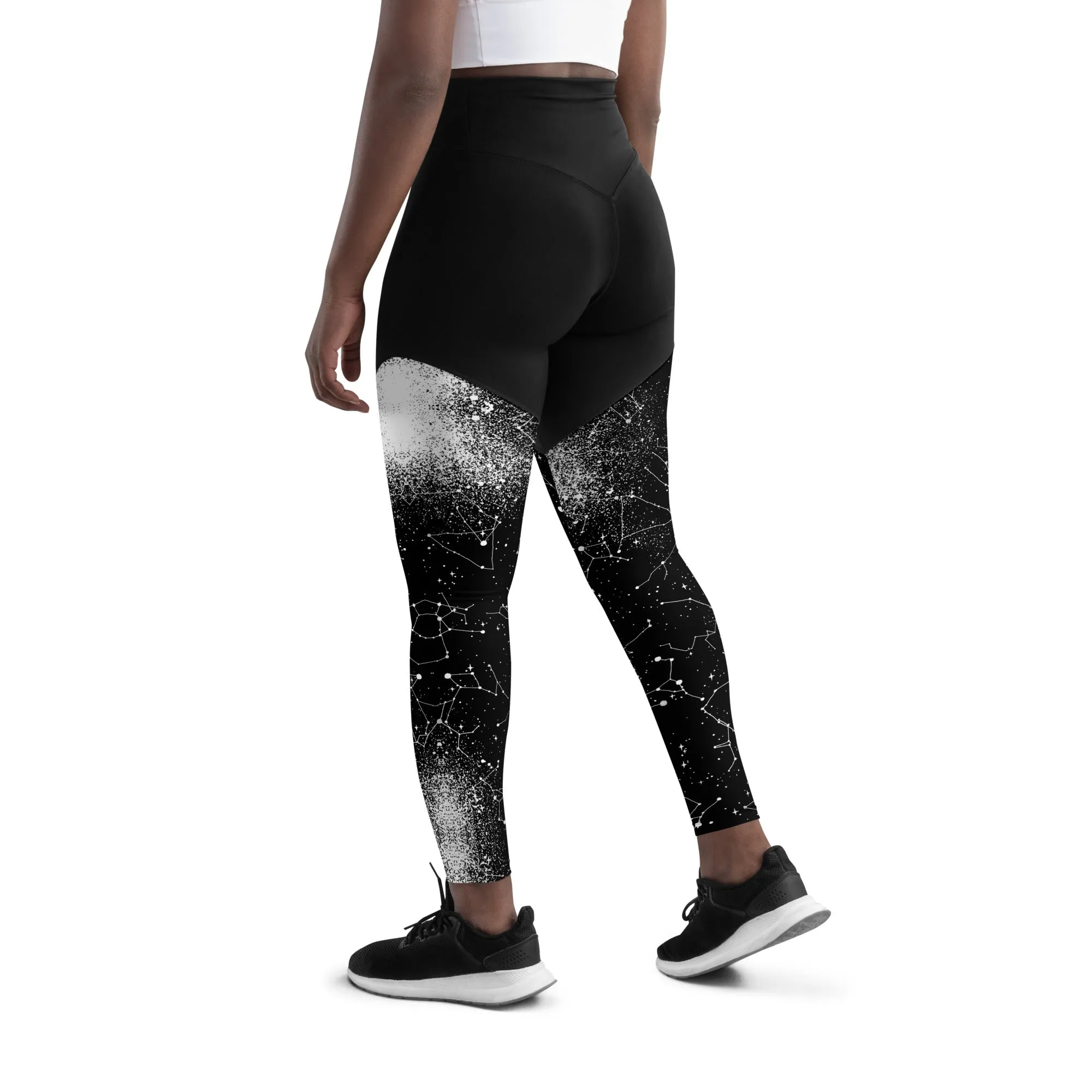 Constellation Sports Leggings - Slimming Effect Compression Fabric with Bum-lift cut - UPF 50  Protection, Vegan Sportswear