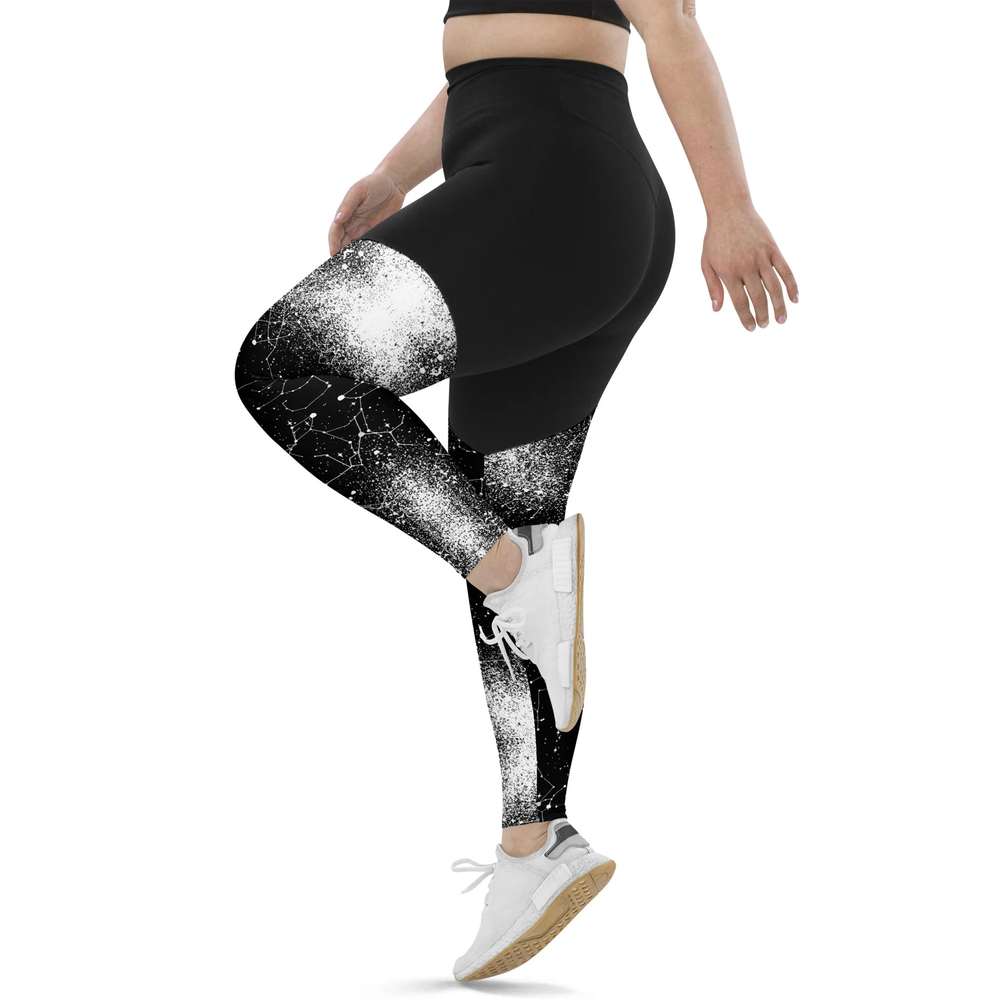 Constellation Sports Leggings - Slimming Effect Compression Fabric with Bum-lift cut - UPF 50  Protection, Vegan Sportswear