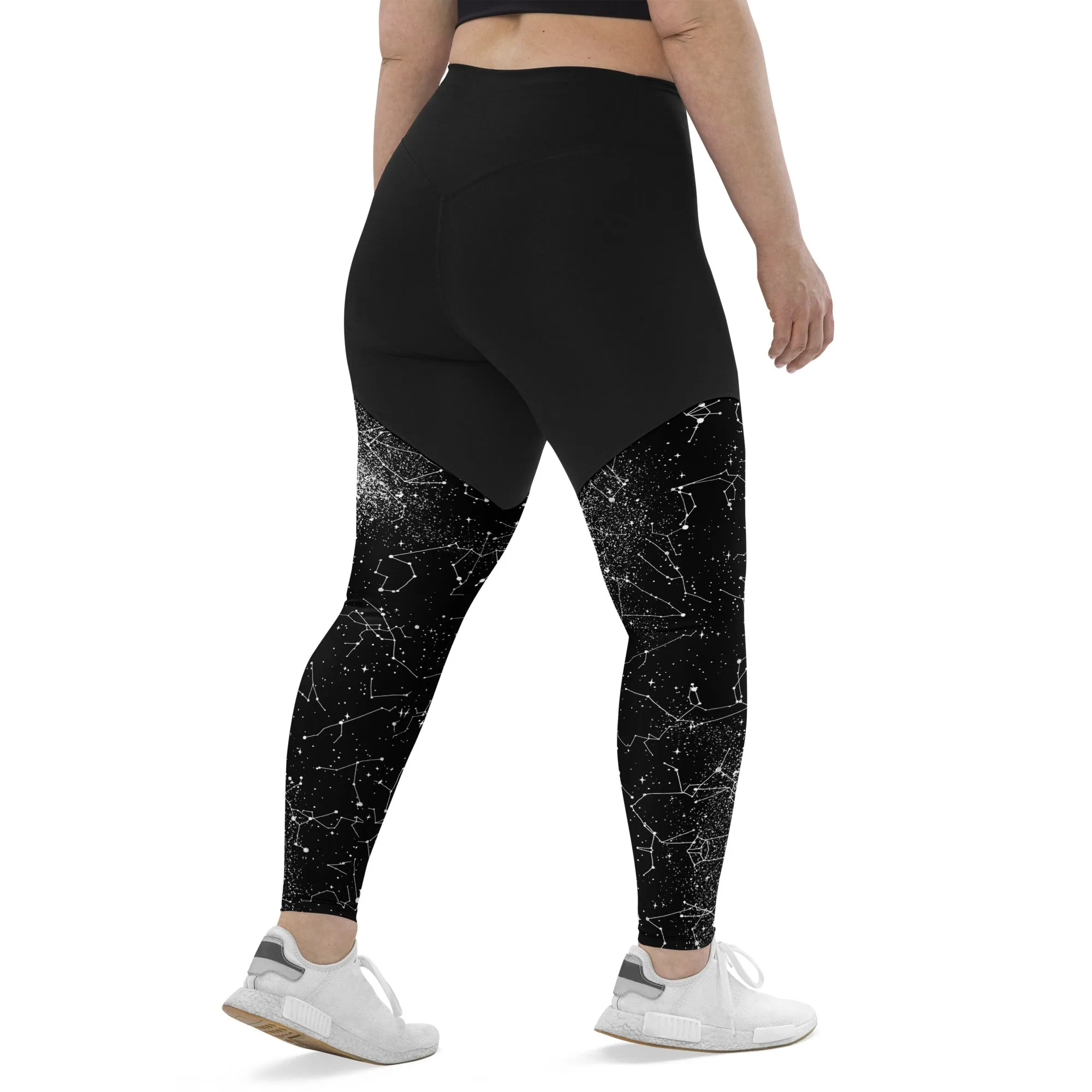 Constellation Sports Leggings - Slimming Effect Compression Fabric with Bum-lift cut - UPF 50  Protection, Vegan Sportswear