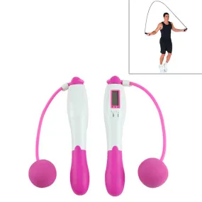 Digital Professional Counting Jump Rope Sports Ball Counter Skipping Rope(Pink)