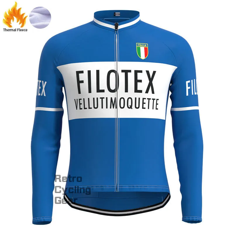 Filotex Blue Fleece Retro Cycling Kits