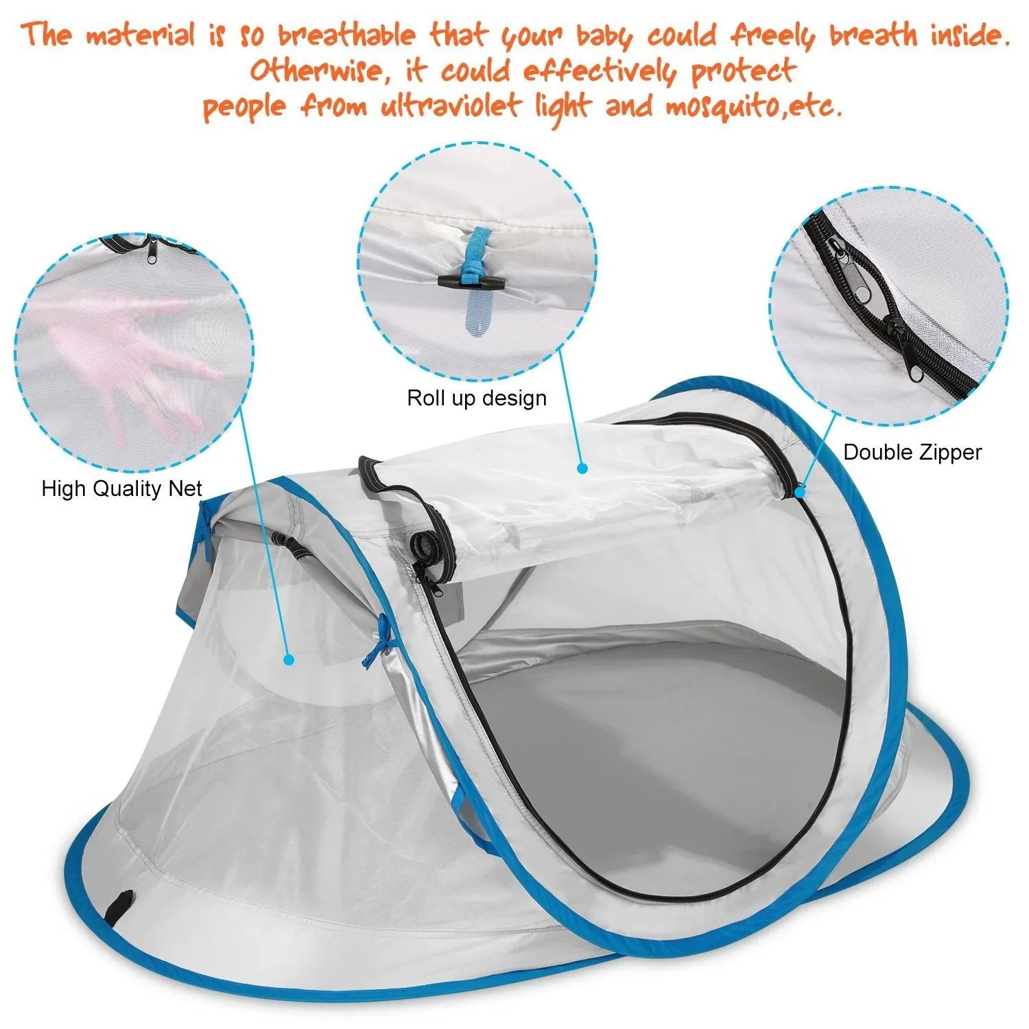 FINATE Baby Tent for Beach UPF 50  and UV Protection