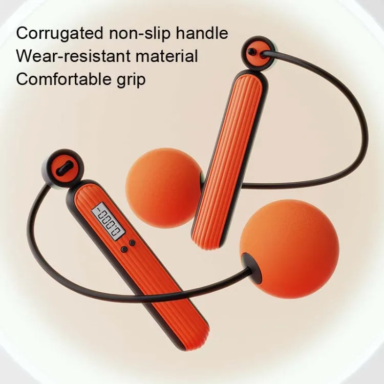 Fitness Sport Intelligent Electronic Counting Skipping Rope, Style: Load Big Ball Dual Use (Orange)