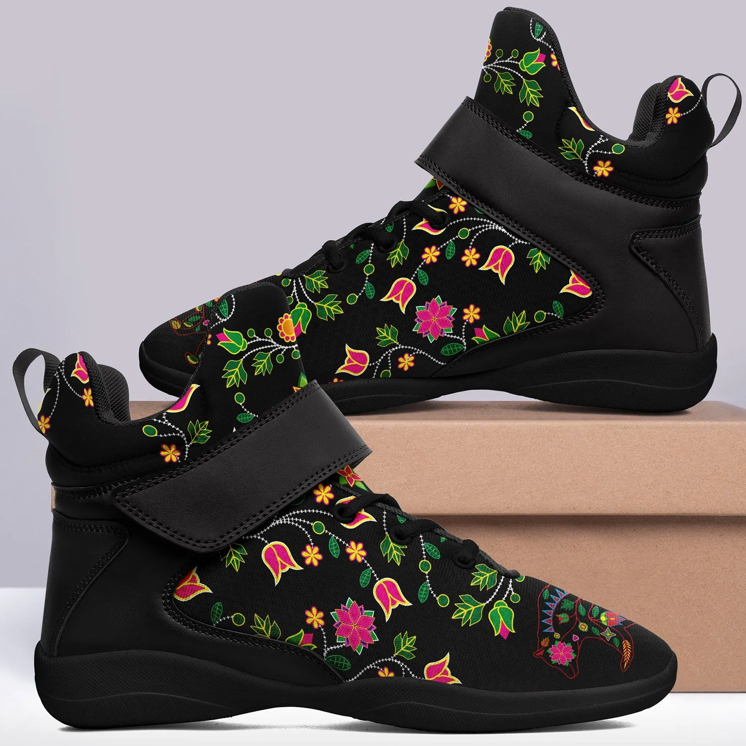 Floral Bear Ipottaa Basketball / Sport High Top Shoes