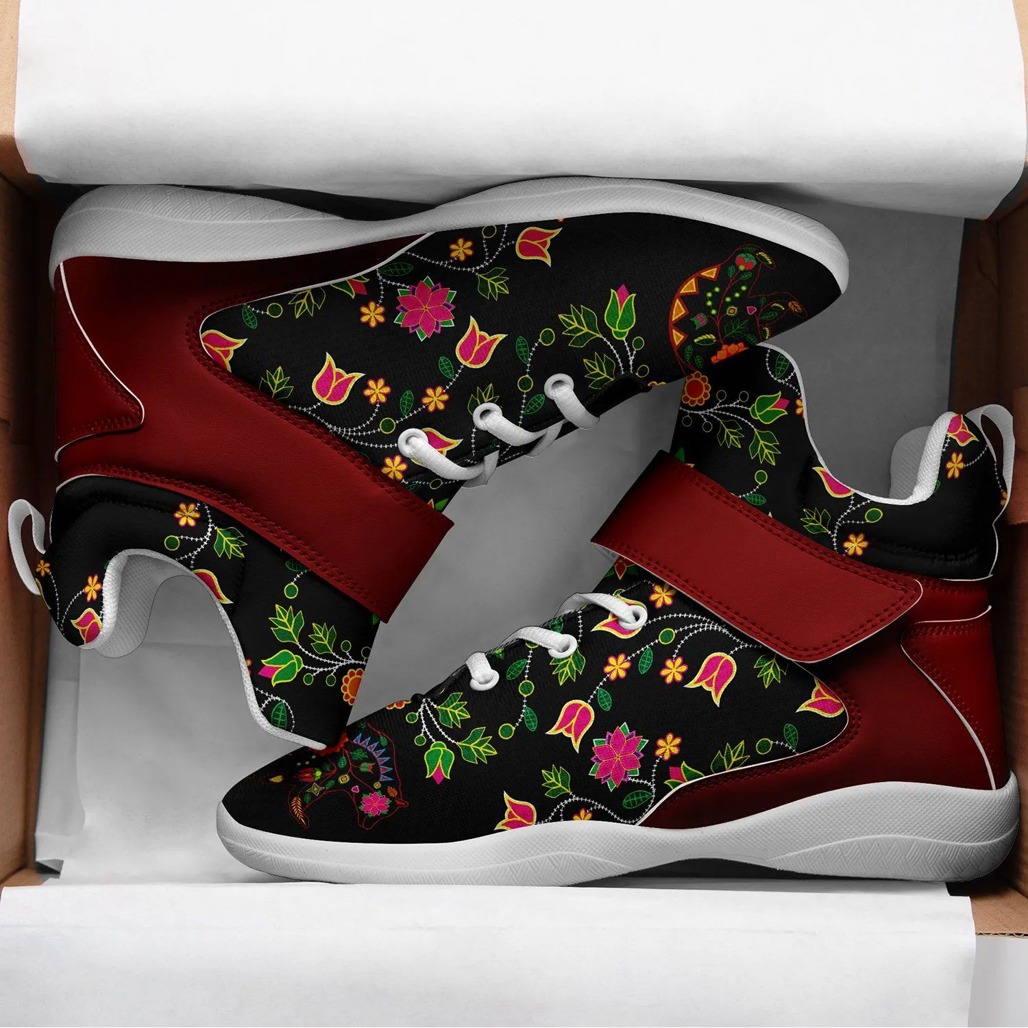 Floral Bear Ipottaa Basketball / Sport High Top Shoes