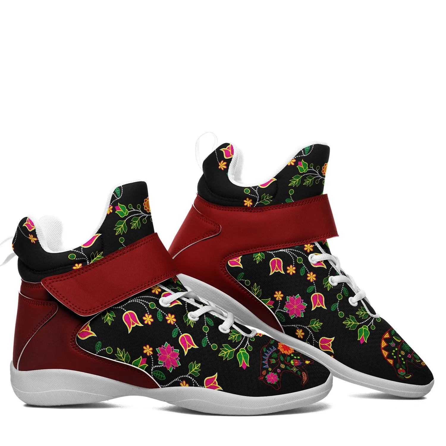 Floral Bear Ipottaa Basketball / Sport High Top Shoes