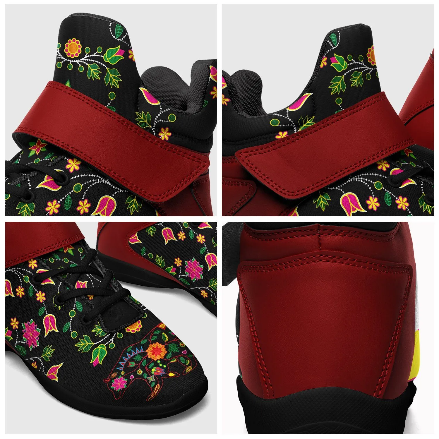 Floral Bear Ipottaa Basketball / Sport High Top Shoes