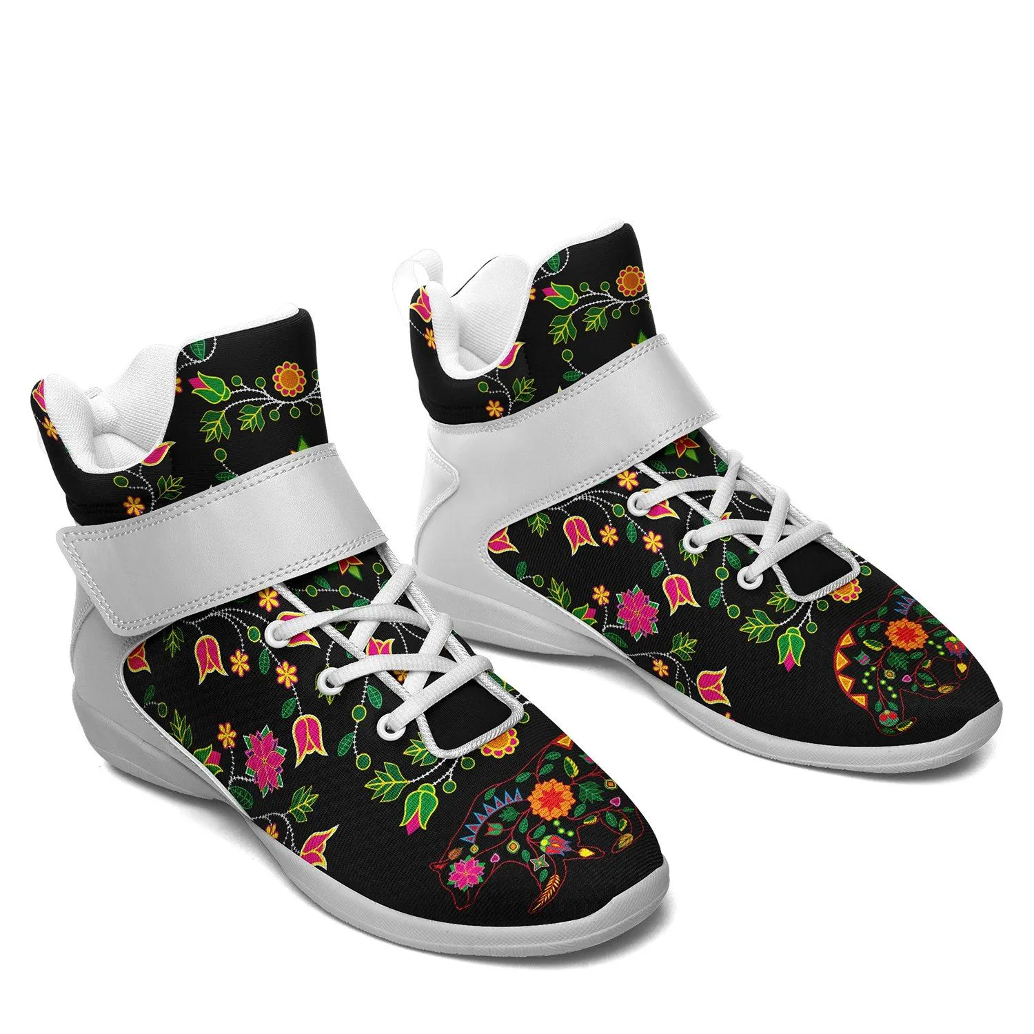 Floral Bear Ipottaa Basketball / Sport High Top Shoes