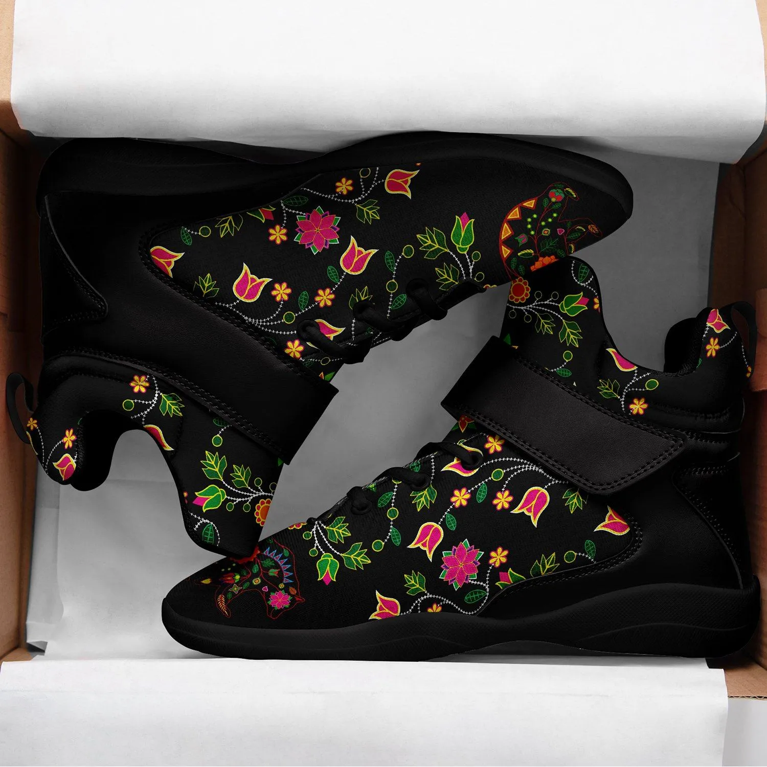 Floral Bear Ipottaa Basketball / Sport High Top Shoes