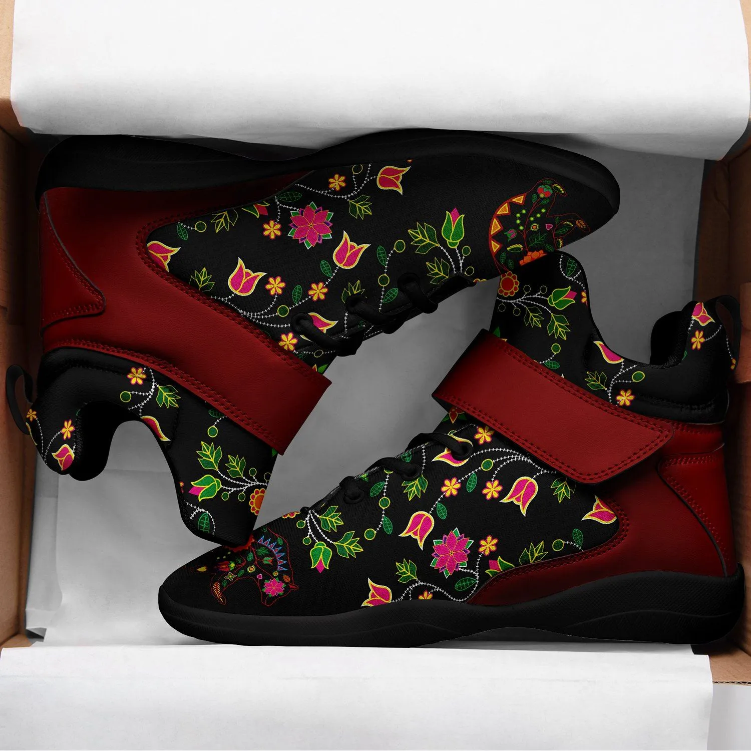 Floral Bear Ipottaa Basketball / Sport High Top Shoes