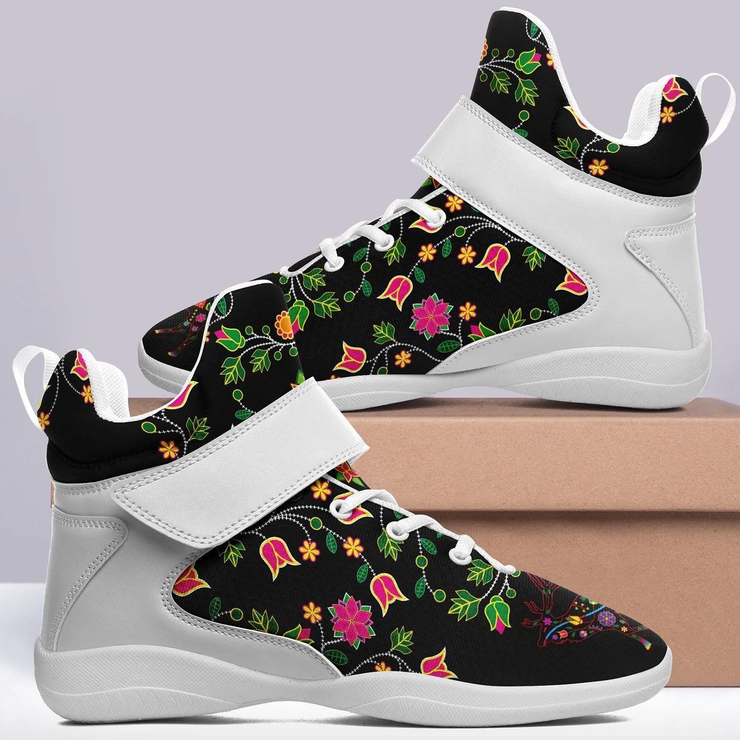 Floral Elk Ipottaa Basketball / Sport High Top Shoes - White Sole