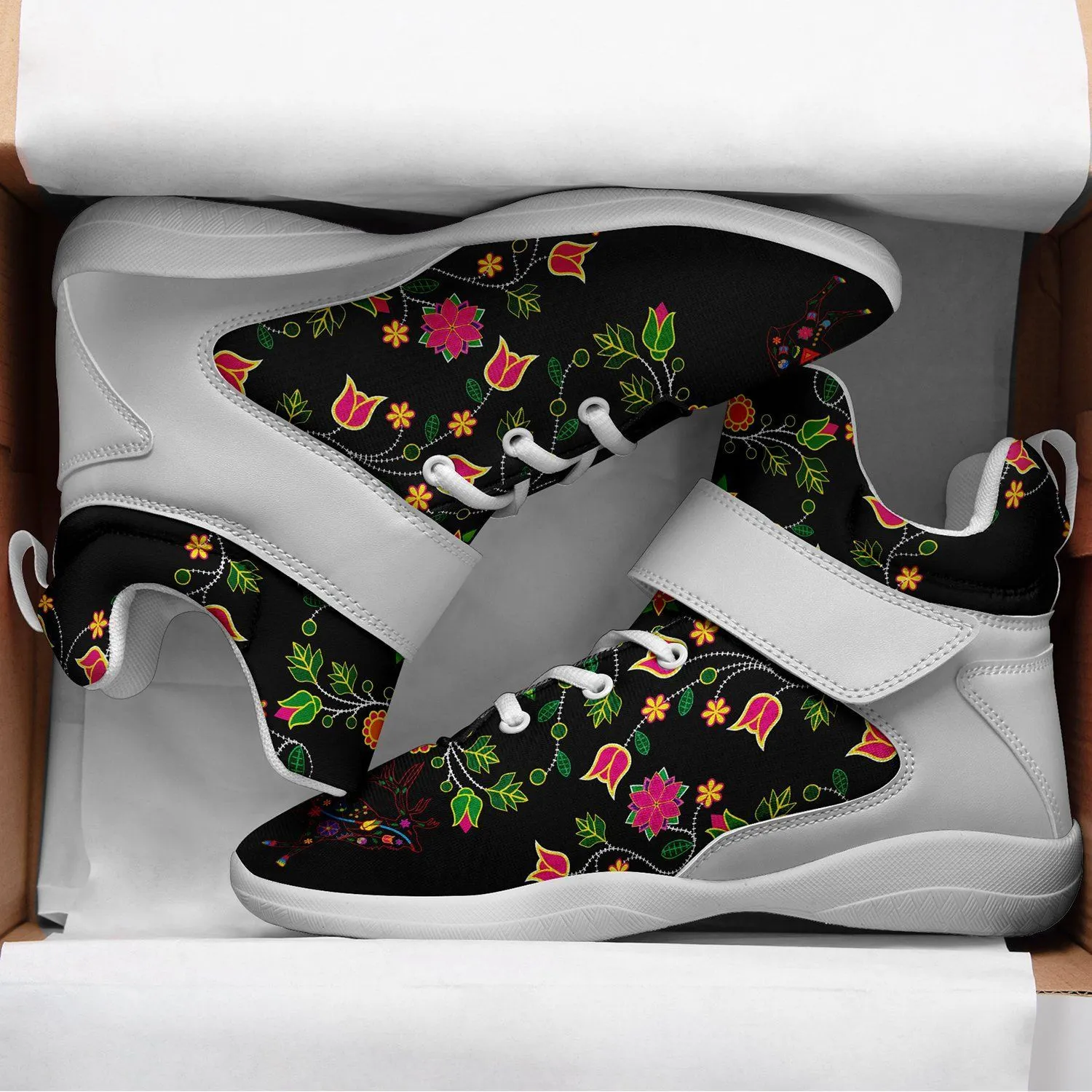 Floral Elk Ipottaa Basketball / Sport High Top Shoes - White Sole