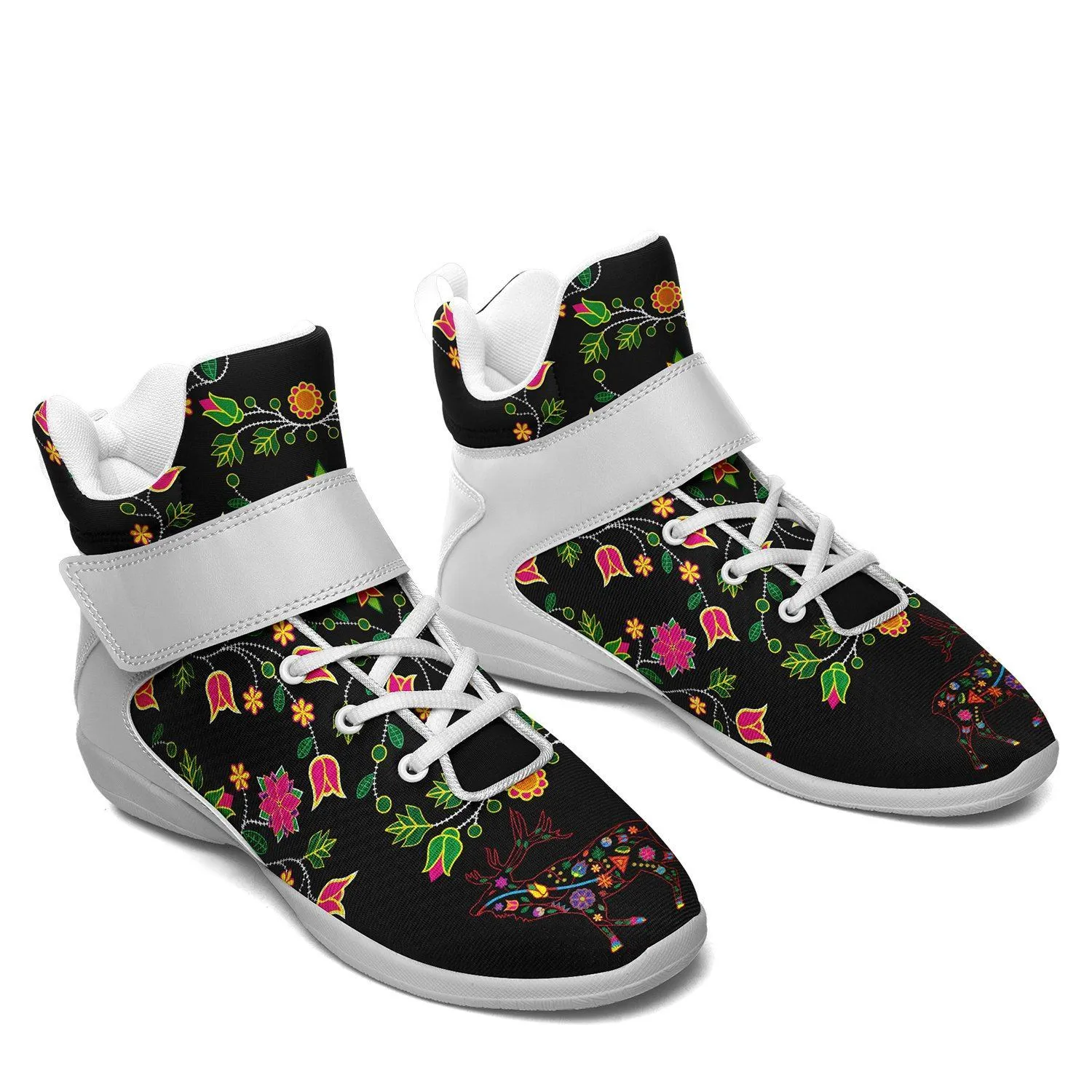 Floral Elk Ipottaa Basketball / Sport High Top Shoes - White Sole