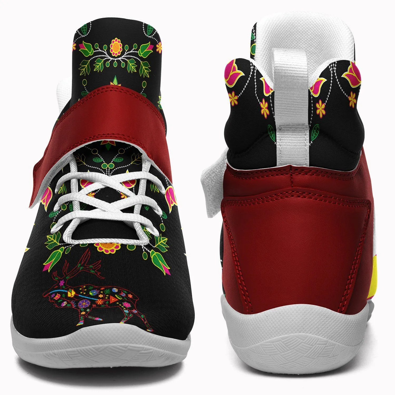 Floral Elk Ipottaa Basketball / Sport High Top Shoes - White Sole