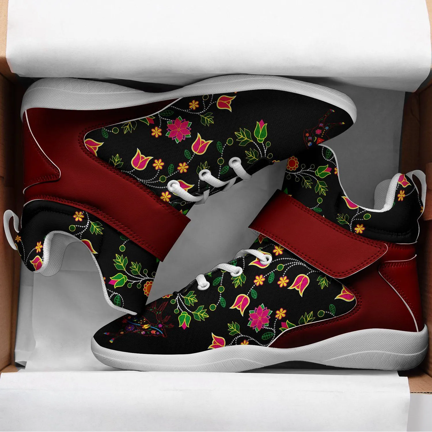 Floral Elk Ipottaa Basketball / Sport High Top Shoes - White Sole