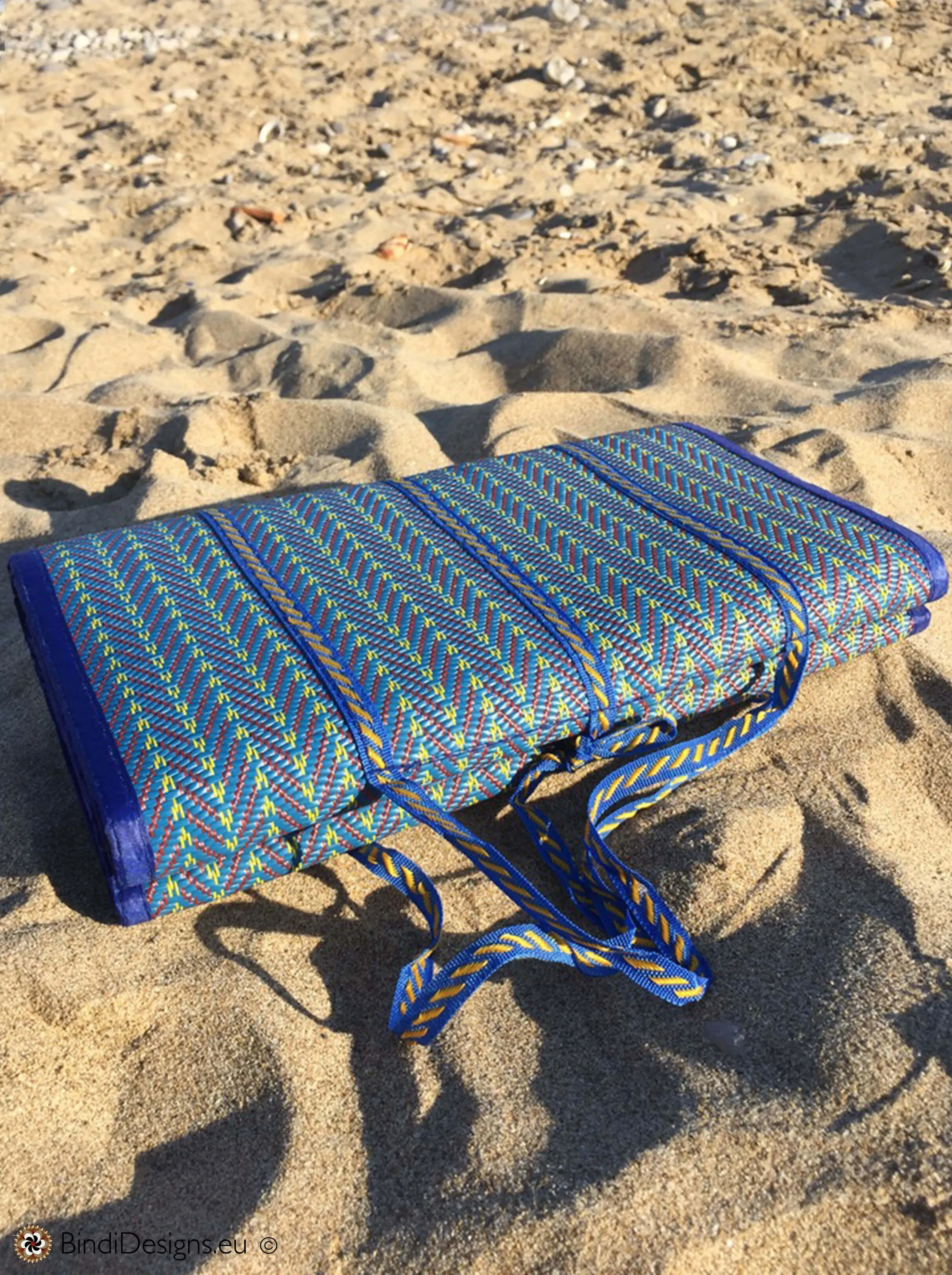 Fold Up Beach Mat Blue