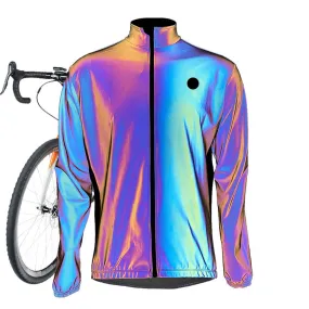 GCG Rainbow Reflective Waterproof Windproof Cycling Jacket For Men