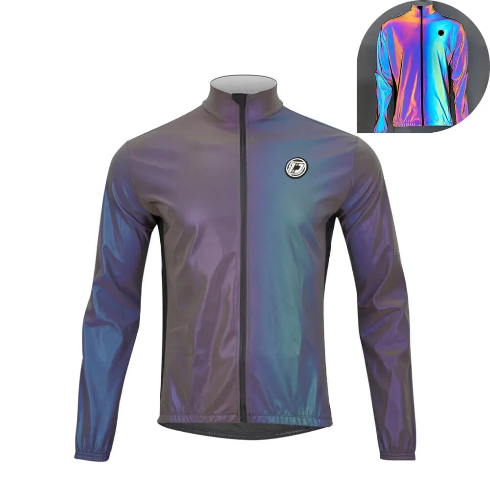 GCG Rainbow Reflective Waterproof Windproof Cycling Jacket For Men