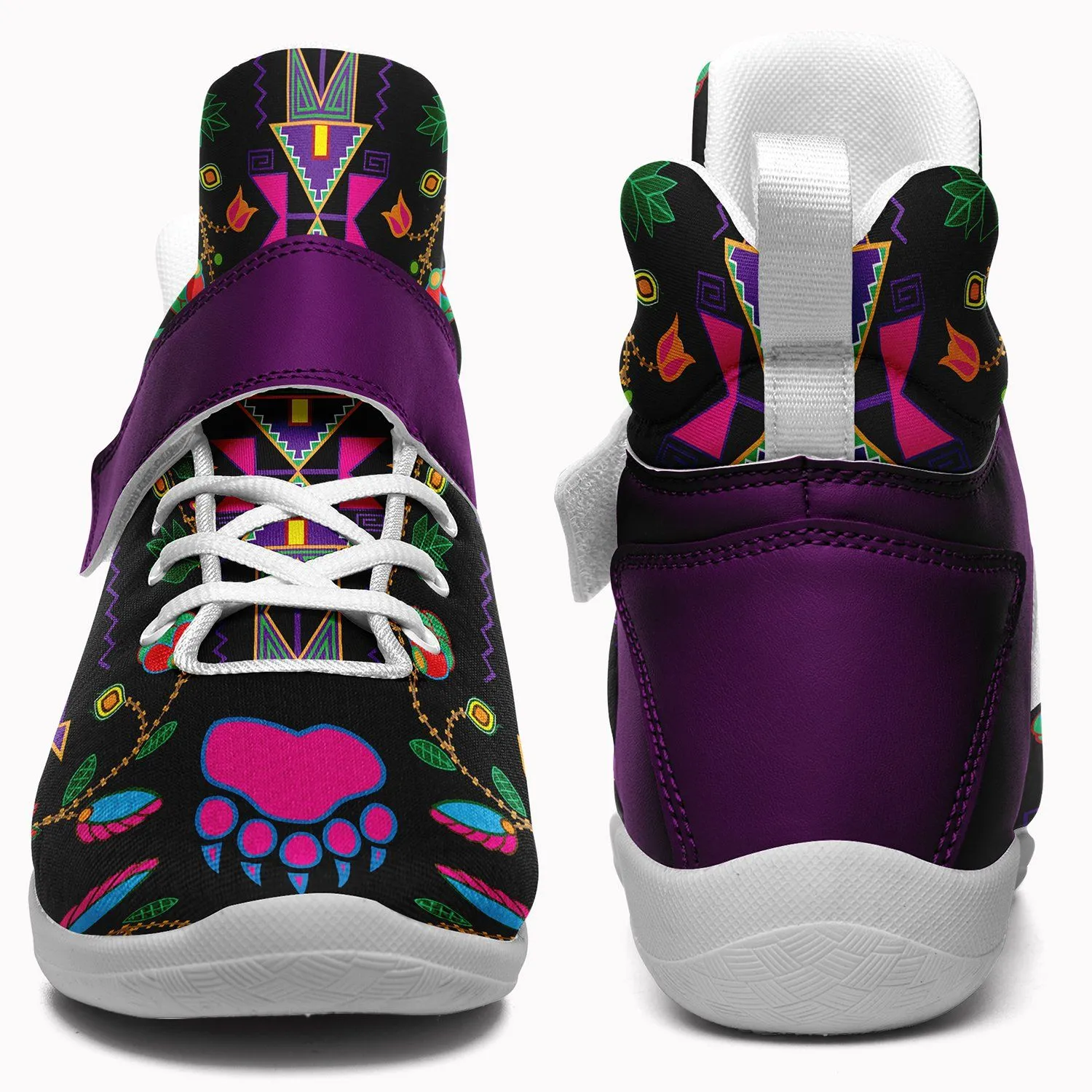 Geometric Floral Fall Black Ipottaa Basketball / Sport High Top Shoes