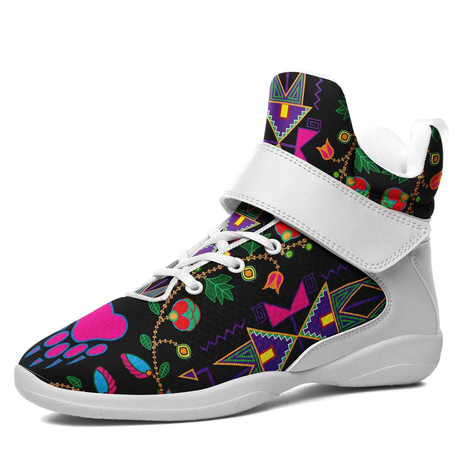 Geometric Floral Fall Black Ipottaa Basketball / Sport High Top Shoes