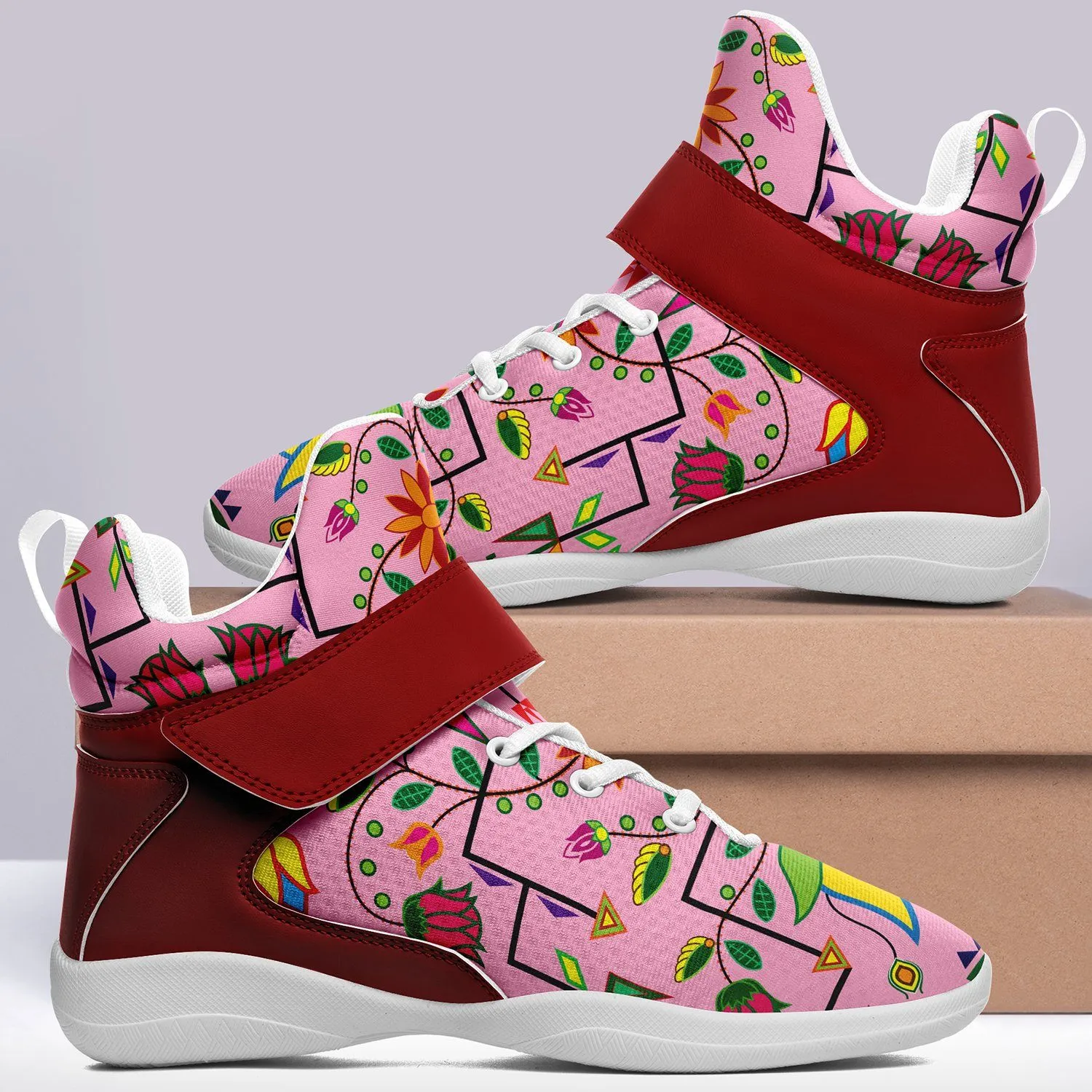 Geometric Floral Summer Sunset Kid's Ipottaa Basketball / Sport High Top Shoes