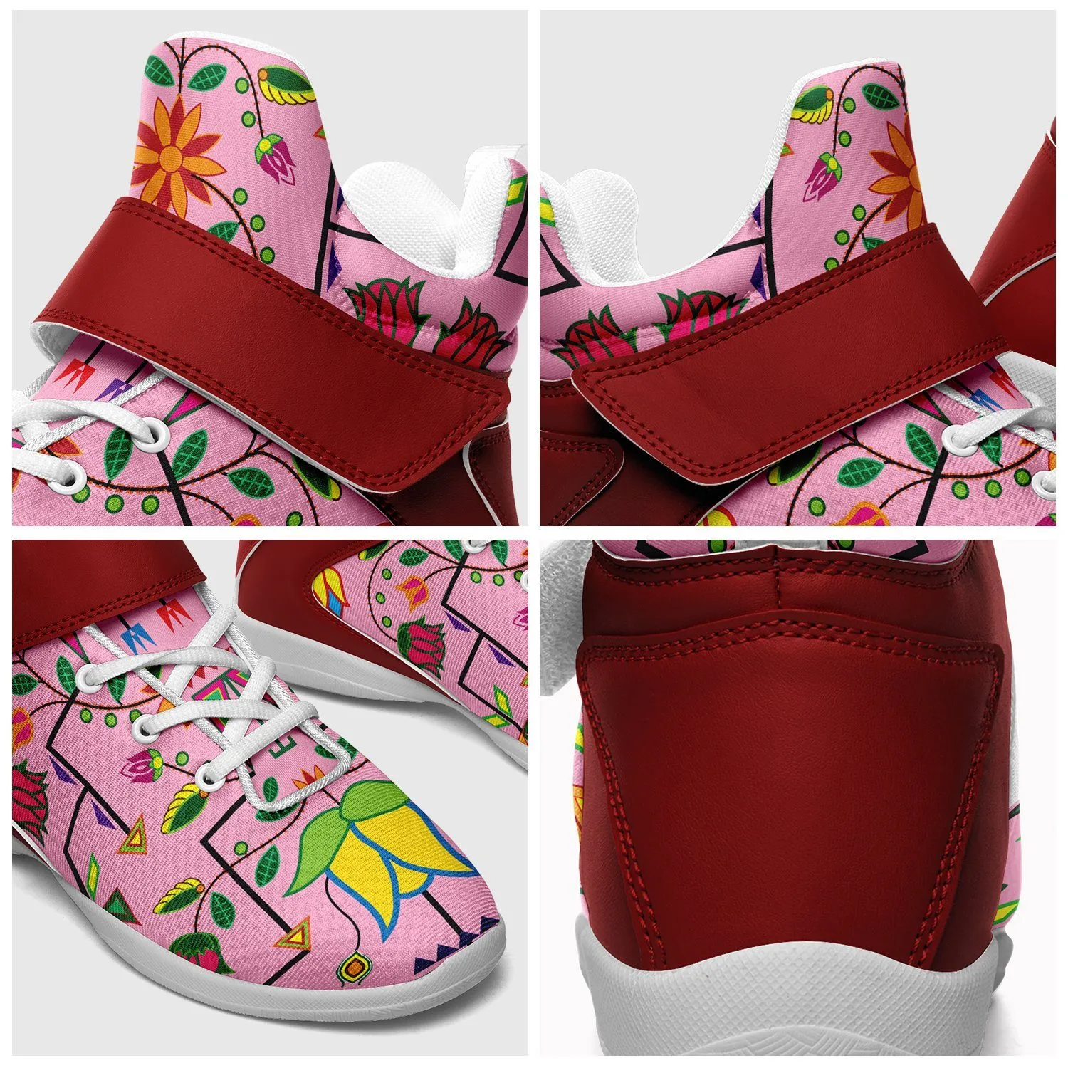 Geometric Floral Summer Sunset Kid's Ipottaa Basketball / Sport High Top Shoes