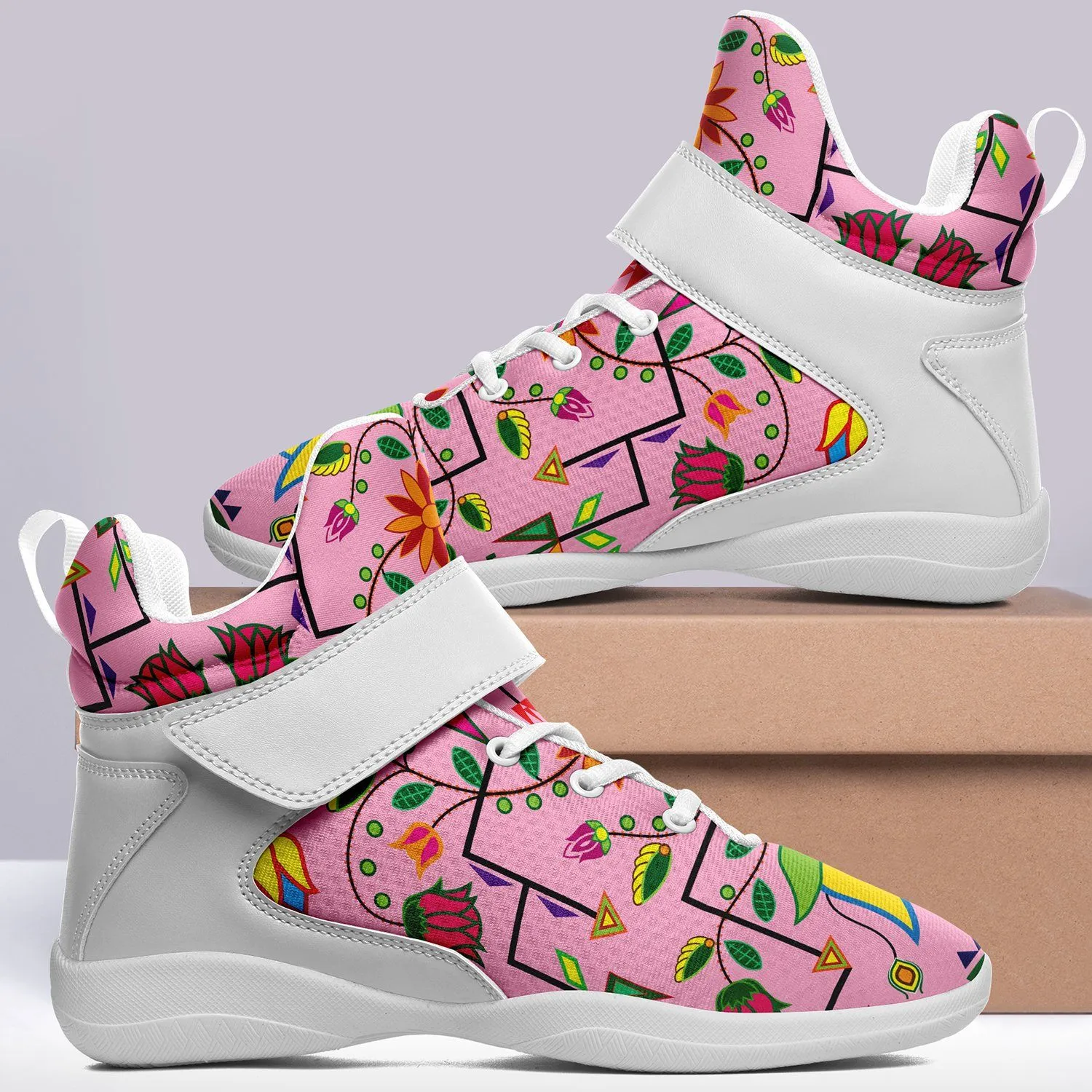 Geometric Floral Summer Sunset Kid's Ipottaa Basketball / Sport High Top Shoes