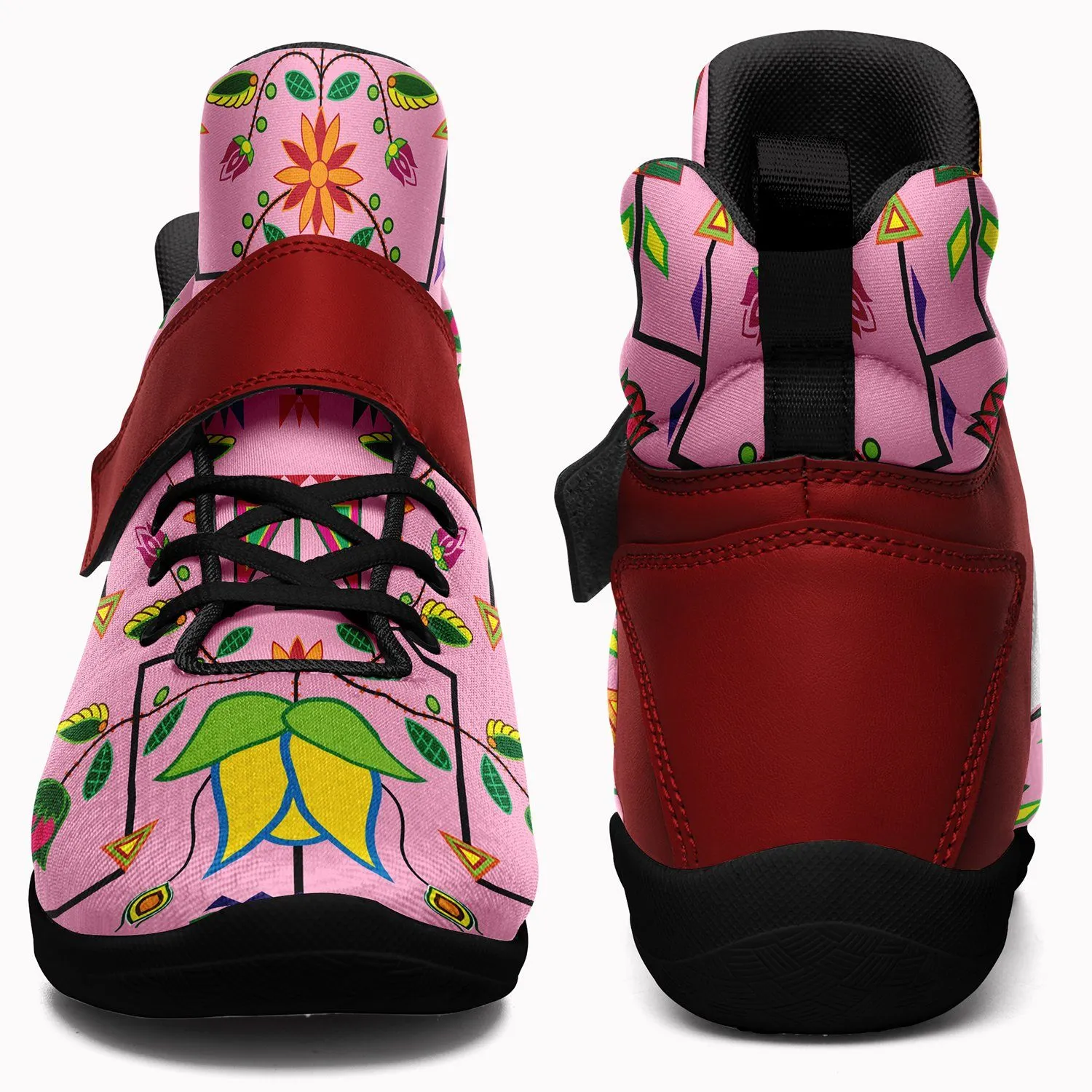 Geometric Floral Summer Sunset Kid's Ipottaa Basketball / Sport High Top Shoes