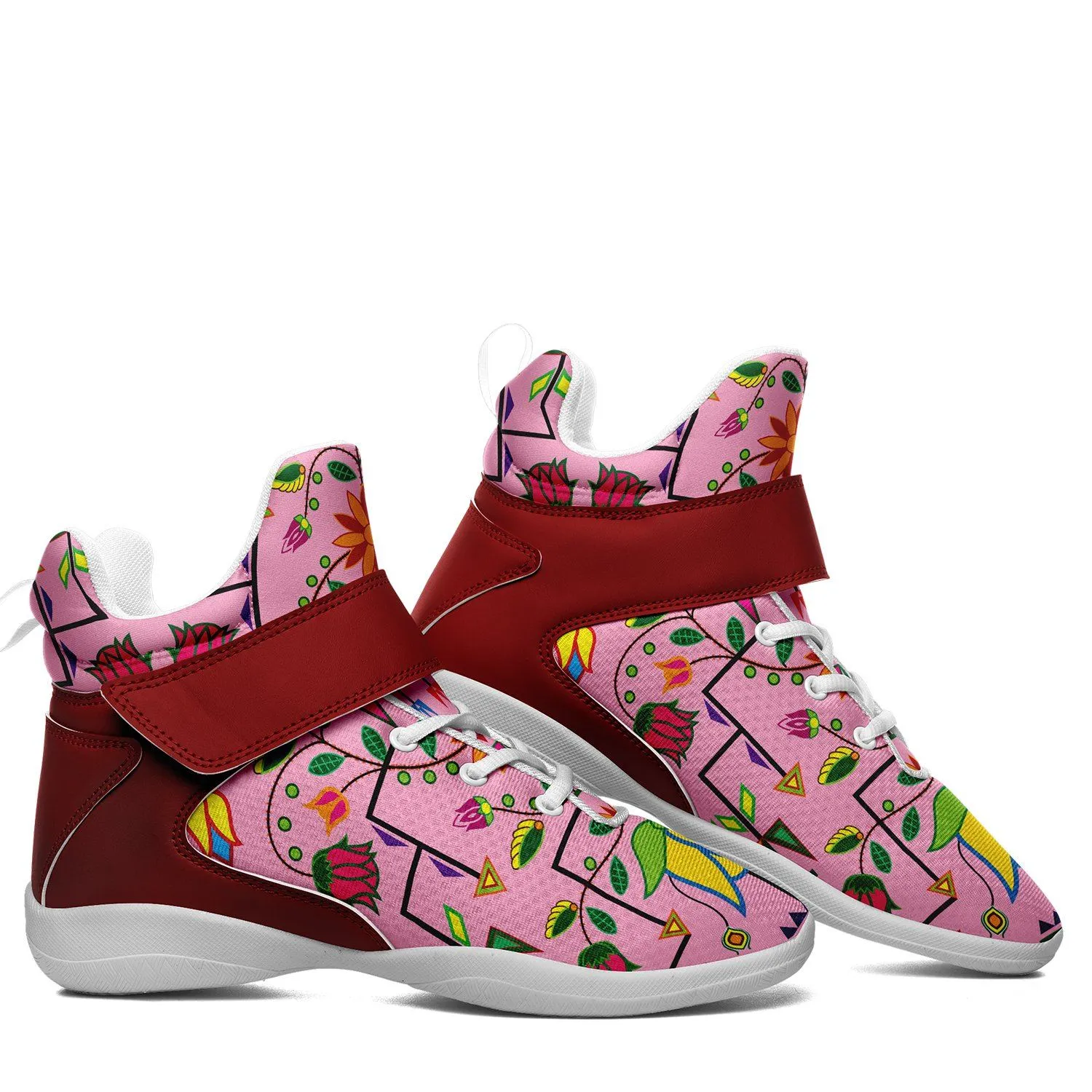 Geometric Floral Summer Sunset Kid's Ipottaa Basketball / Sport High Top Shoes