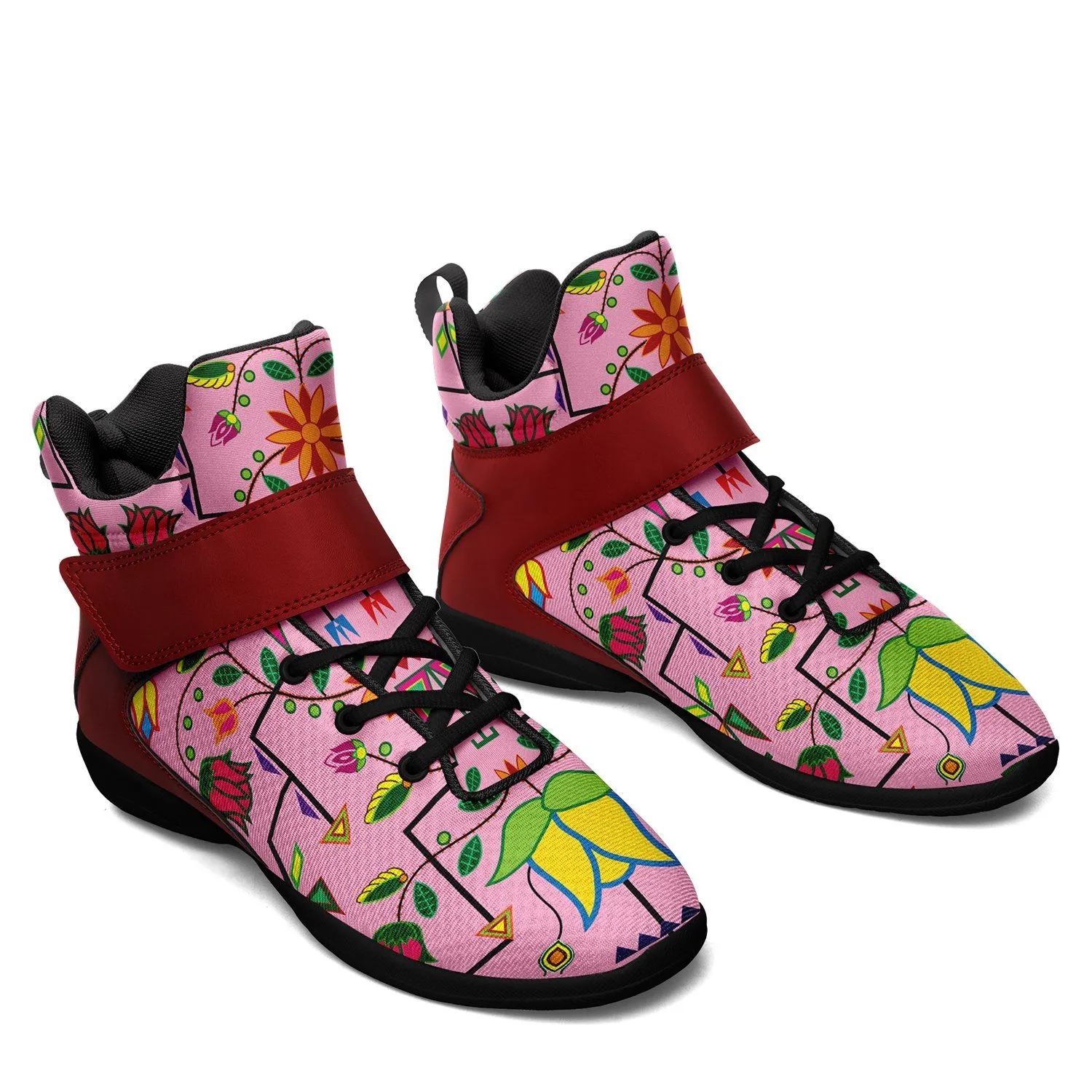 Geometric Floral Summer Sunset Kid's Ipottaa Basketball / Sport High Top Shoes