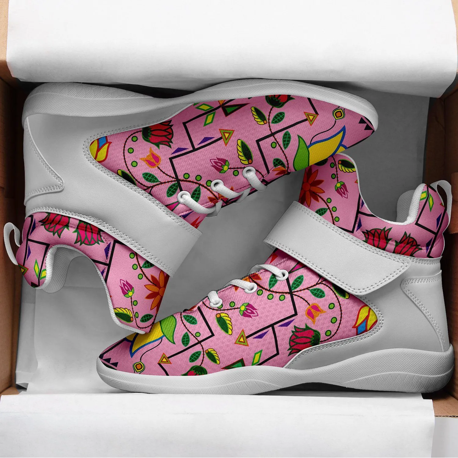 Geometric Floral Summer Sunset Kid's Ipottaa Basketball / Sport High Top Shoes