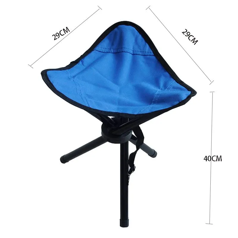 Homestic Portable Portable Stool for Travelling|Foldable Outdoor Sitting Chair|Tripod 3 Leg Chair for Camping, Picnic, Hiking|Blue|