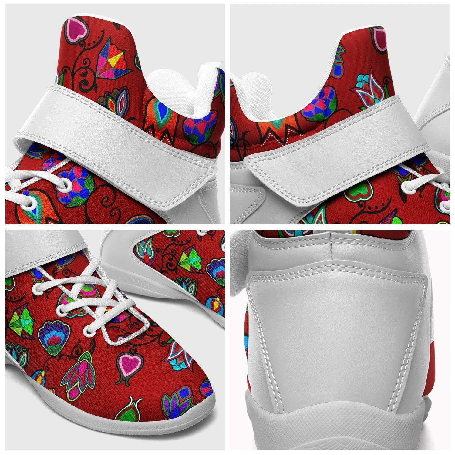 Indigenous Paisley Dahlia Ipottaa Basketball / Sport High Top Shoes - White Sole